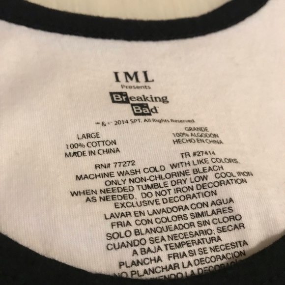 Breaking Bad Heisenberg Tank Top Size Large - Picture 5 of 8